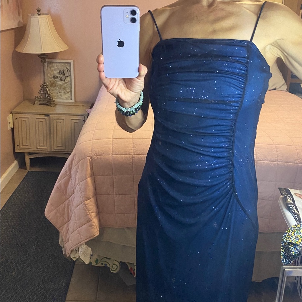 Taboo Midnight Blue Strapless long Dress Sz L